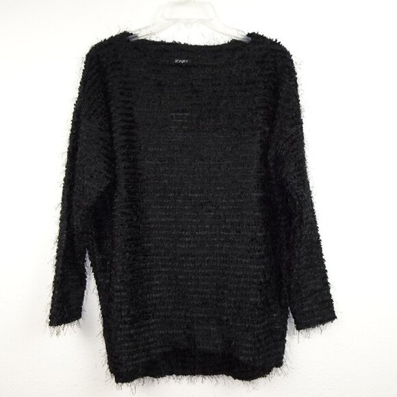 Jones New York Eyelash Sweater Top Women's Size S Black Pullover Fuzzy - Picture 1 of 7
